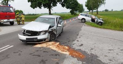 Jedna osoba ranna w zderzeniu dwóch aut w Długołęce